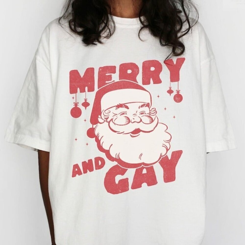 Merry And Gay Santa Shirt Make The Yuletide Gay Lgbtq Xmas Shirt